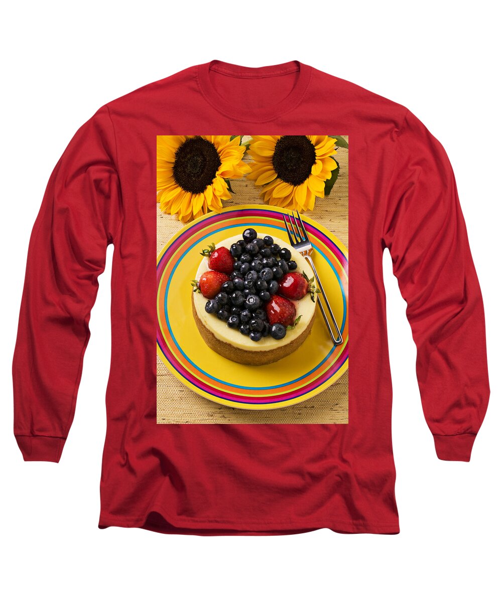 Fruit Long Sleeve T-Shirt featuring the photograph Cheesecake with fruit by Garry Gay