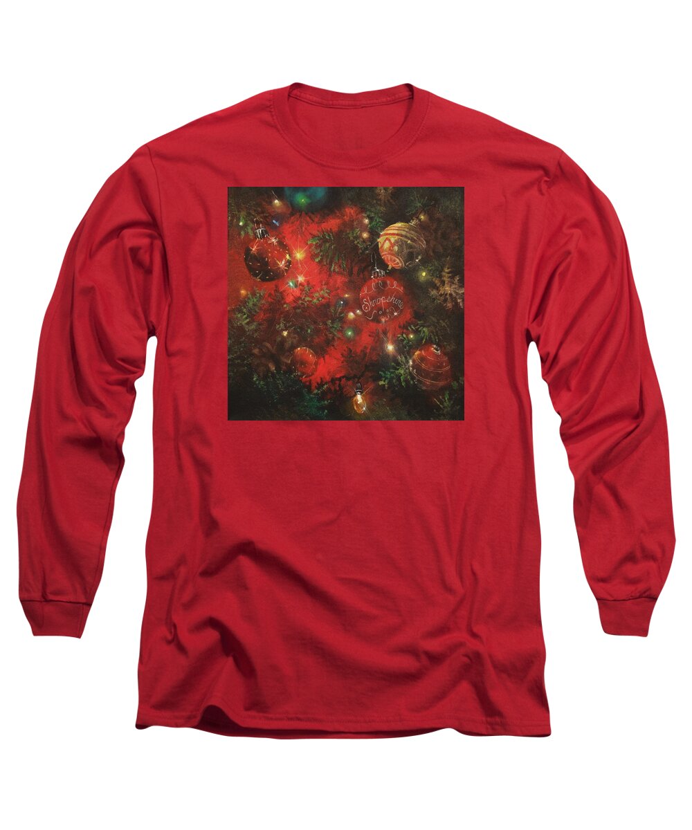 Christmas Long Sleeve T-Shirt featuring the painting Christmas Sparkle by Tom Shropshire