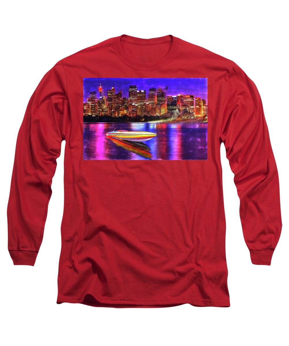 Australia Long Sleeve T-Shirt featuring the painting Cigarette Calm by Michael Cleere
