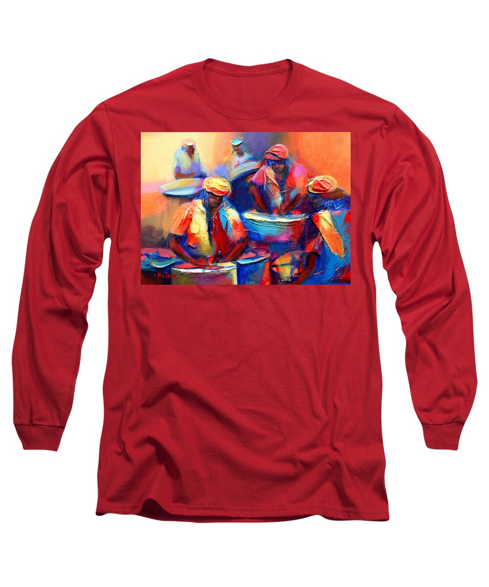 Colour Pan Long Sleeve T-Shirt featuring the painting Colour Pan by Cynthia McLean