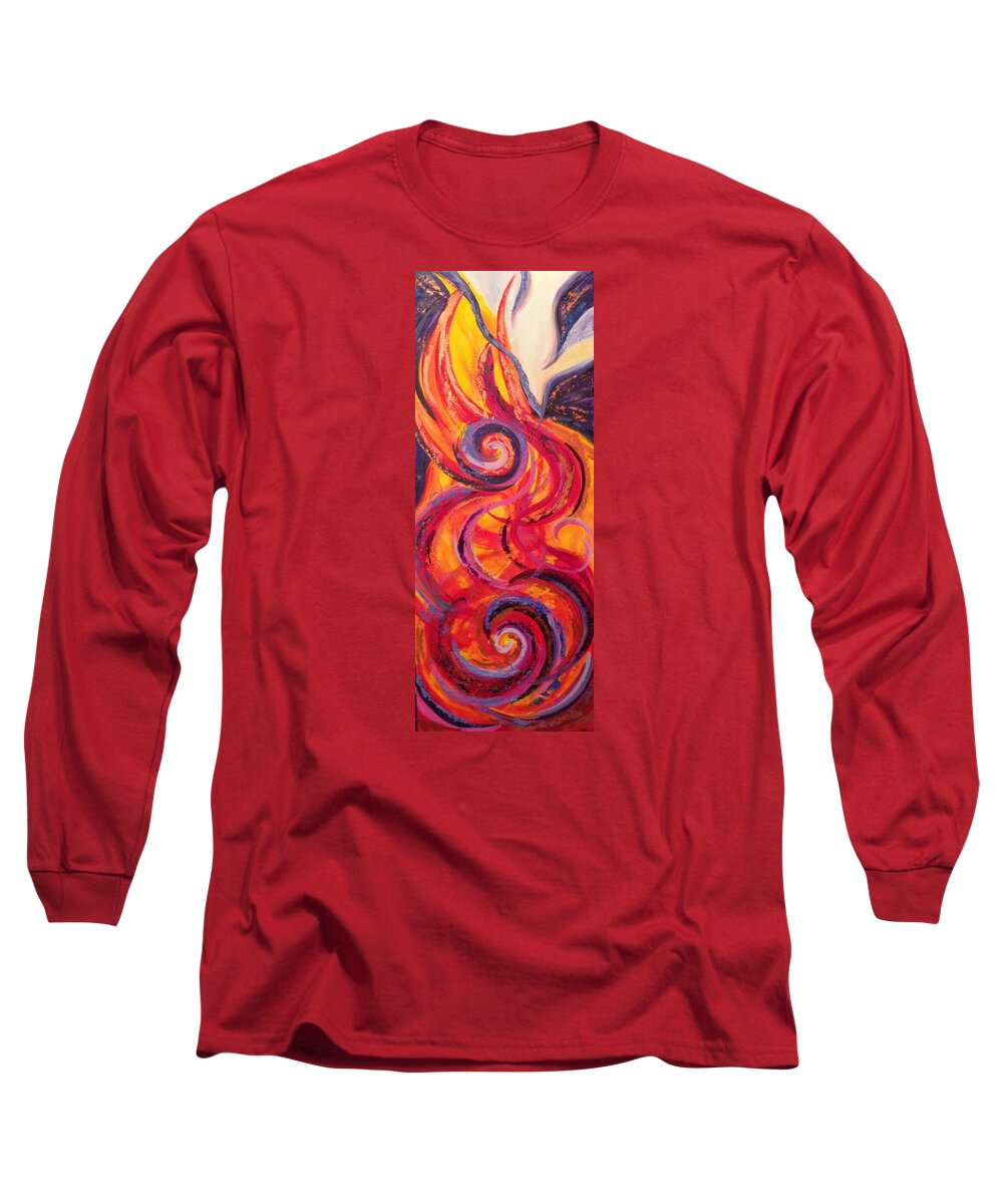 Worship Long Sleeve T-Shirt featuring the painting Come Holy Spirit by Deb Brown Maher
