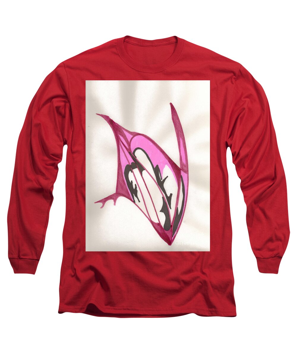 Indian Ink Drawing. Conch Shell Long Sleeve T-Shirt featuring the mixed media Conch Shell by Mary Mikawoz