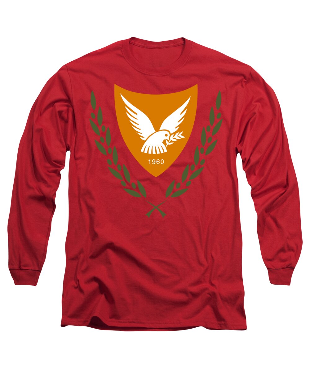 Cyprus Long Sleeve T-Shirt featuring the drawing Cyprus Coat of Arms by Movie Poster Prints