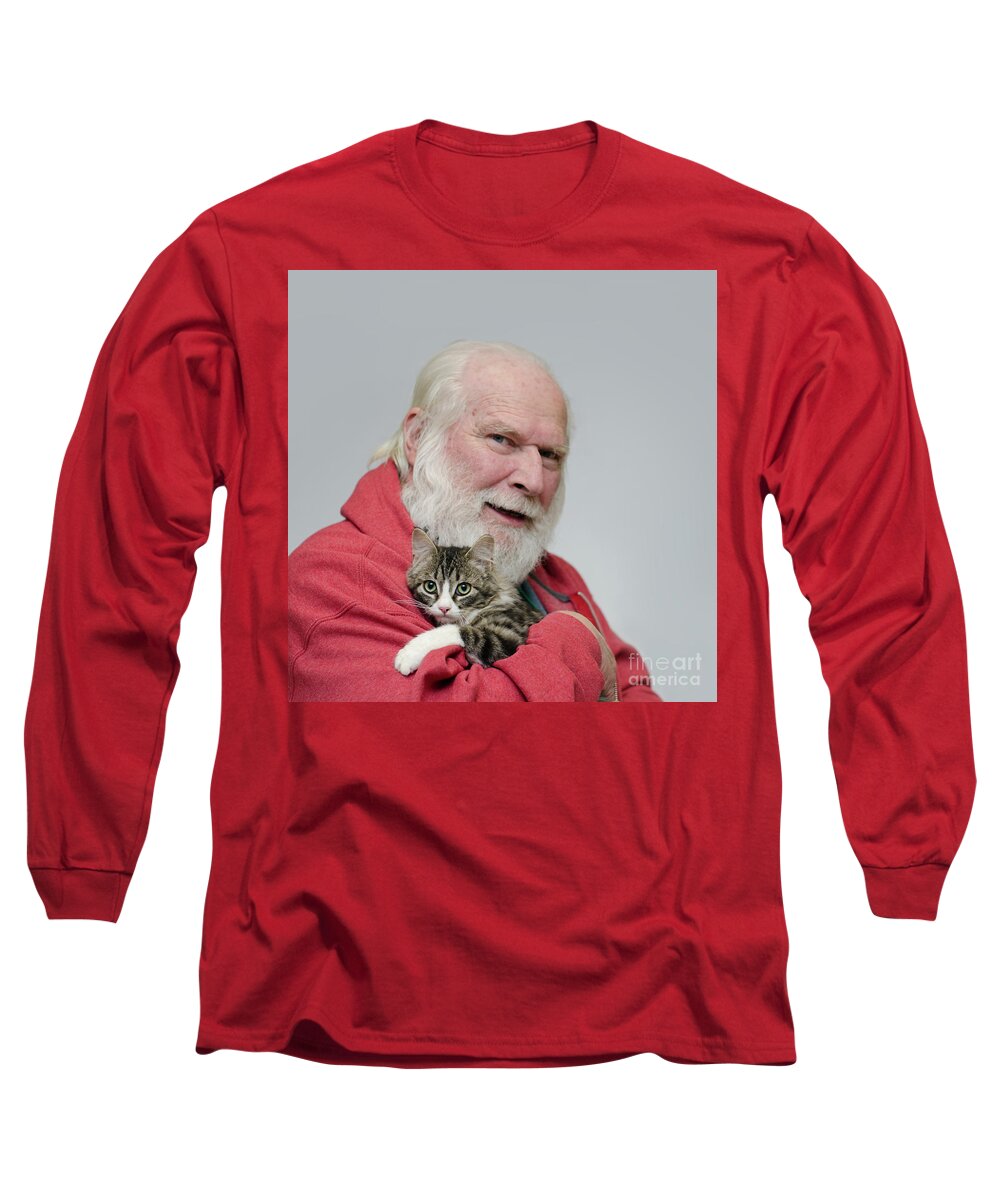 David Schultz Long Sleeve T-Shirt featuring the photograph David and Ms Alexia square by Irina ArchAngelSkaya