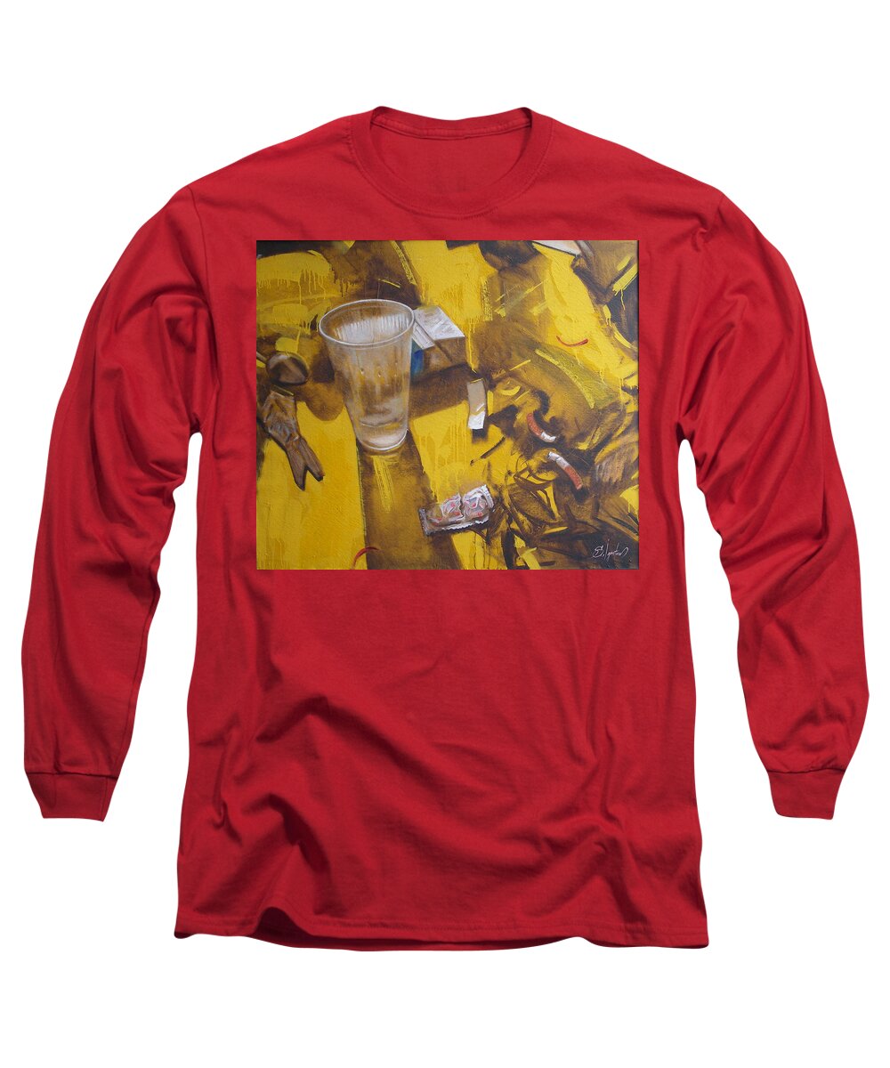 Disposable Long Sleeve T-Shirt featuring the painting Disposable by Sergey Ignatenko