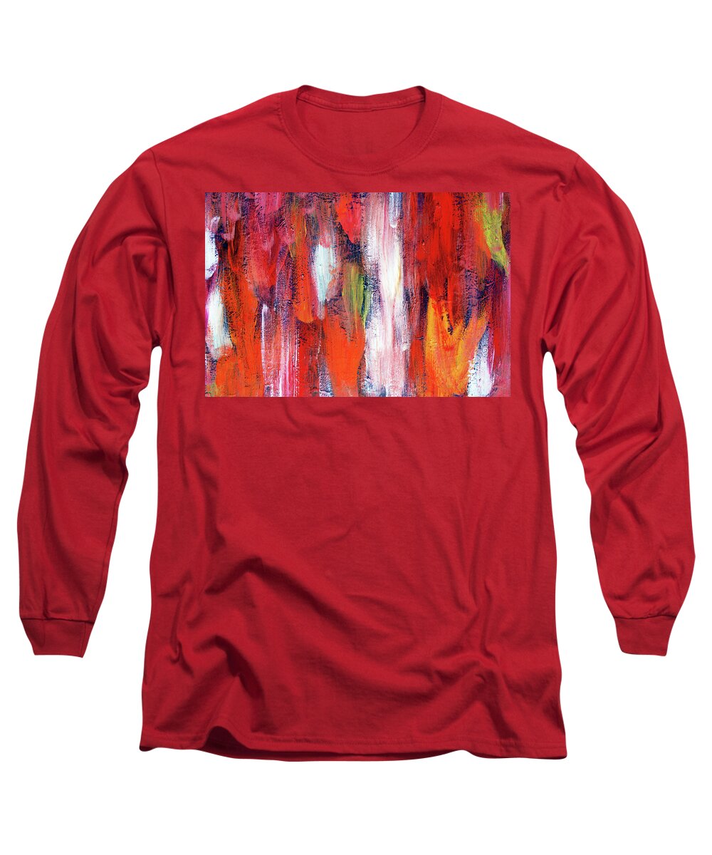 Abstract Painting Long Sleeve T-Shirt featuring the painting Downpour of Joy by Rein Nomm