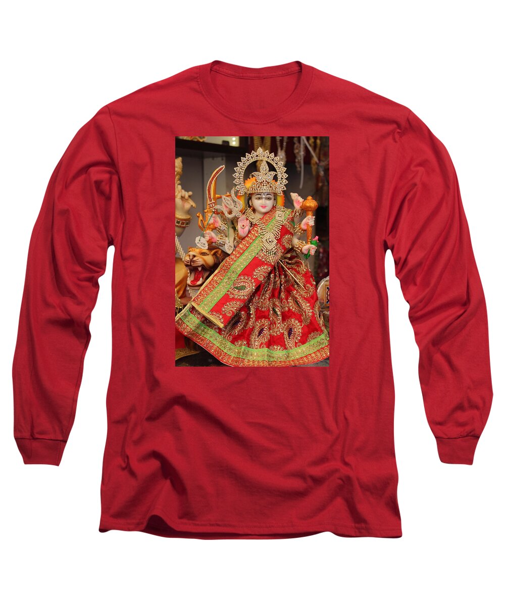 Durga Long Sleeve T-Shirt featuring the photograph Durga in Madho Bhag, Mumbai by Jennifer Mazzucco