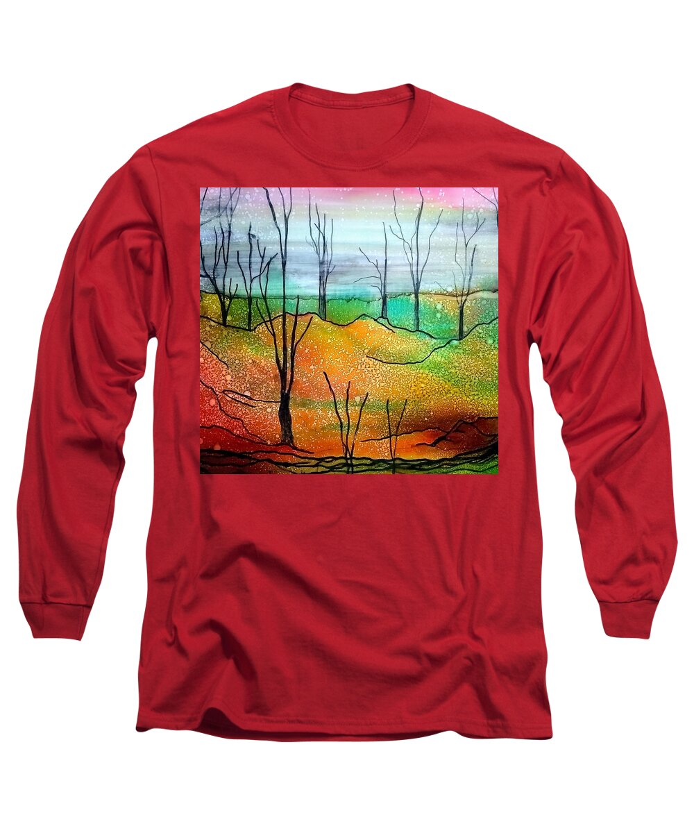 Gallery Long Sleeve T-Shirt featuring the painting Early Spring by Betsy Carlson Cross