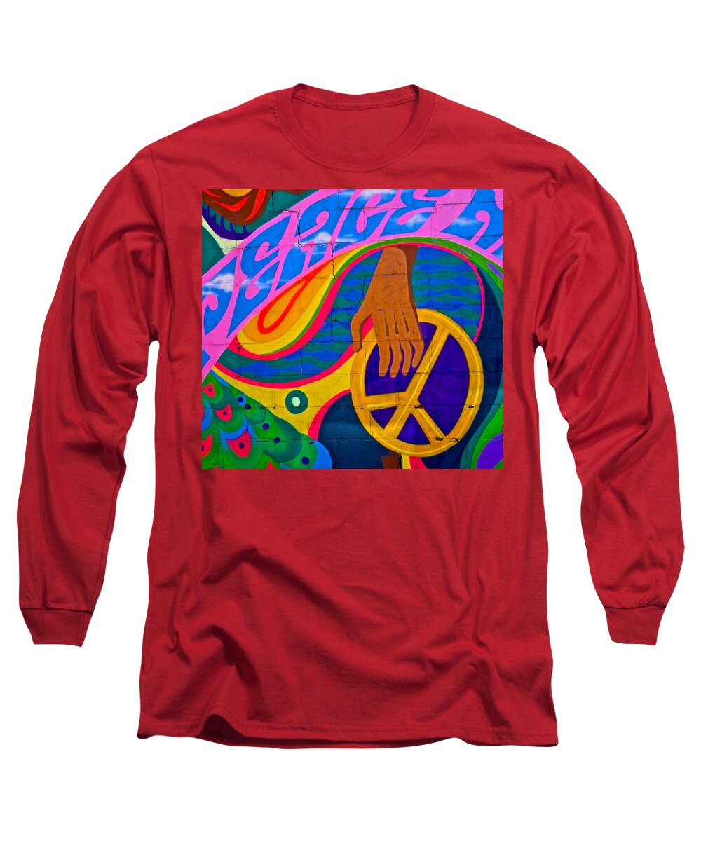 Graphic Long Sleeve T-Shirt featuring the painting East Village Street Art 2014 by Joan Reese