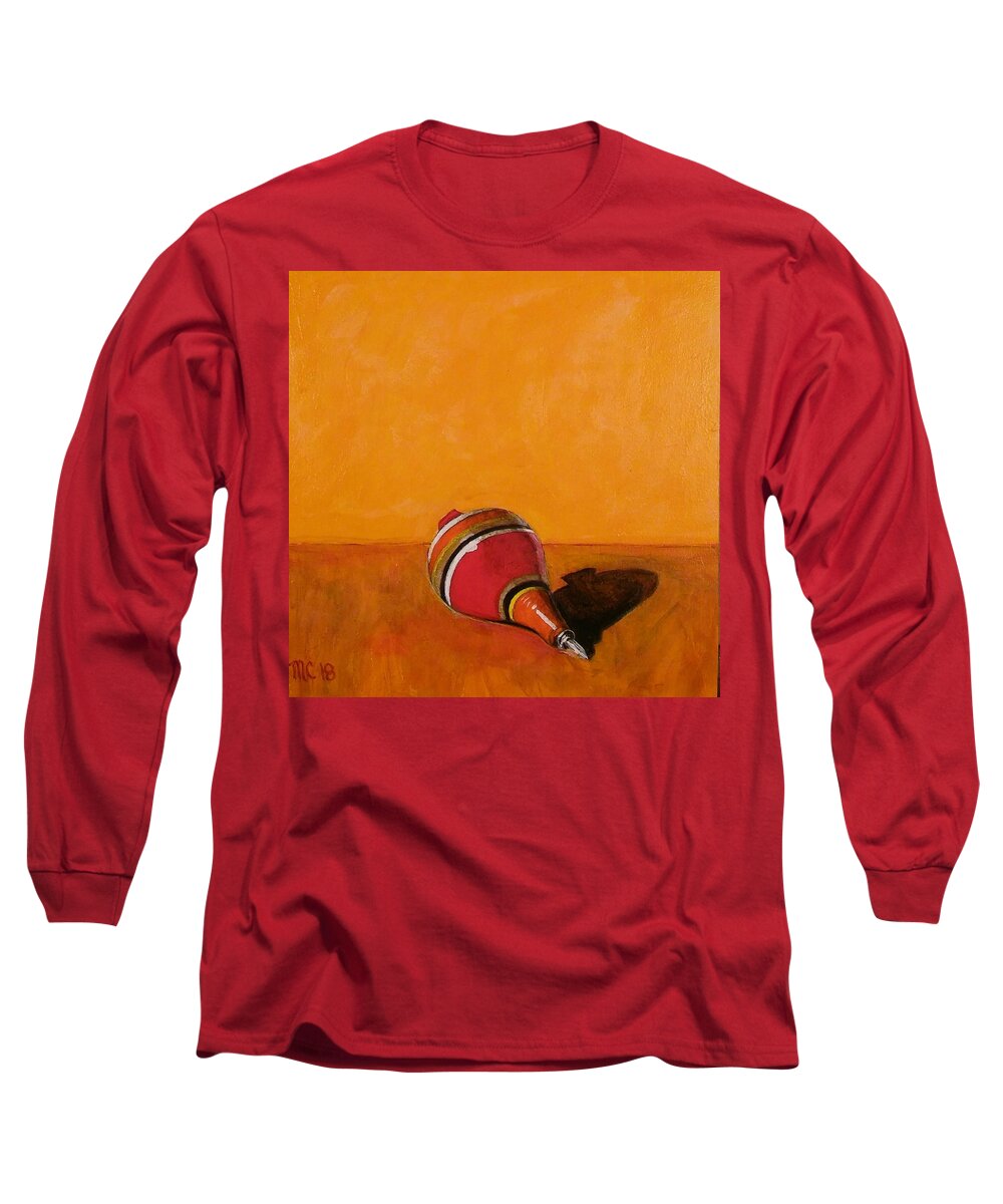 Mexican Toys Long Sleeve T-Shirt featuring the painting El Trompo by Manny Chapa