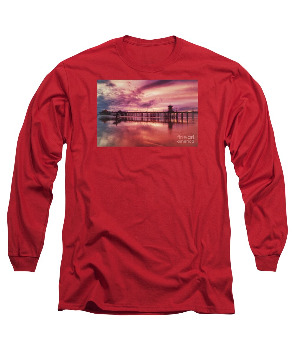 Pier Long Sleeve T-Shirt featuring the photograph End of Days at the Pier by Susan Gary
