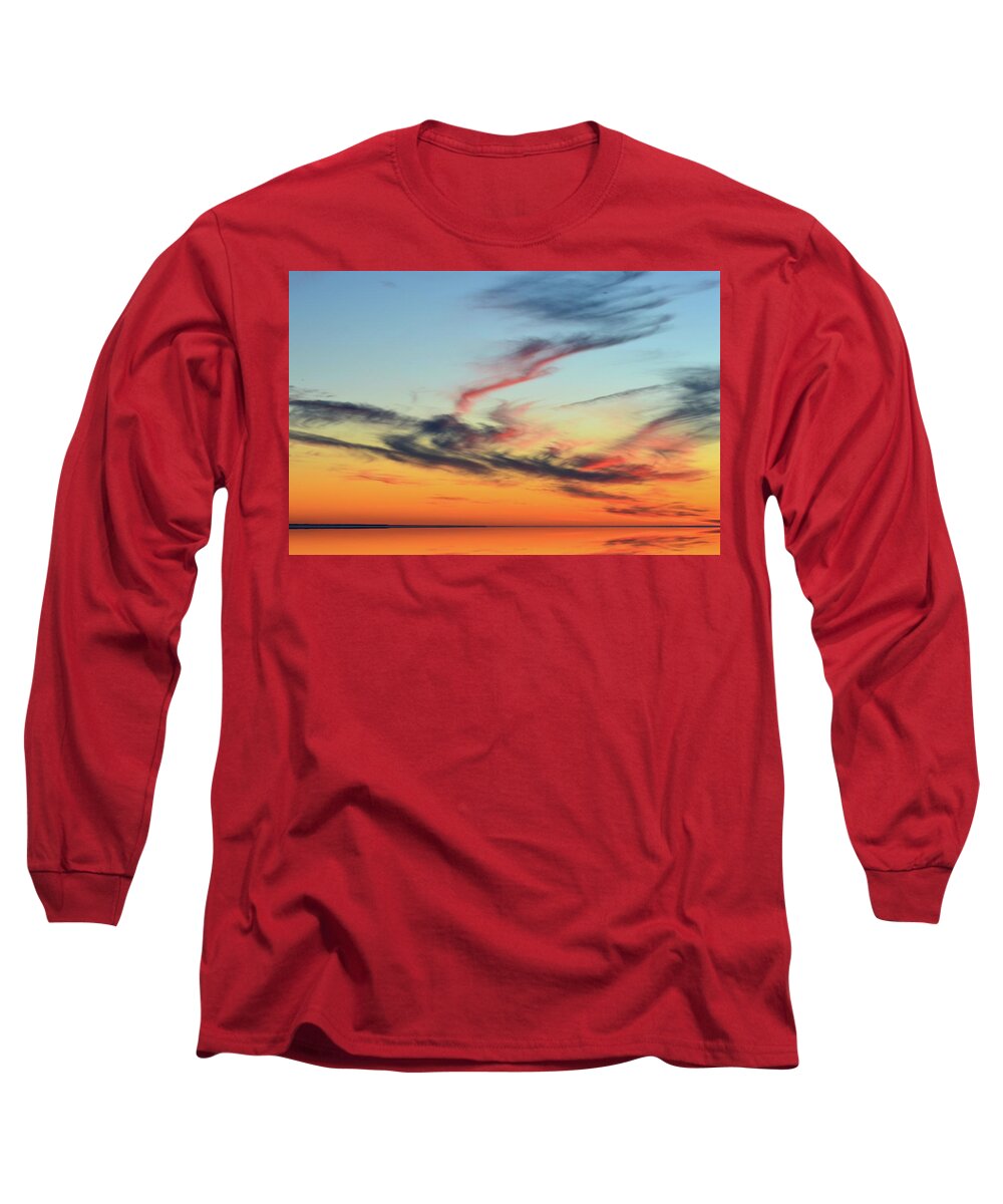 Cirrus Clouds Long Sleeve T-Shirt featuring the digital art Fading Pink Reflection by Lyle Crump