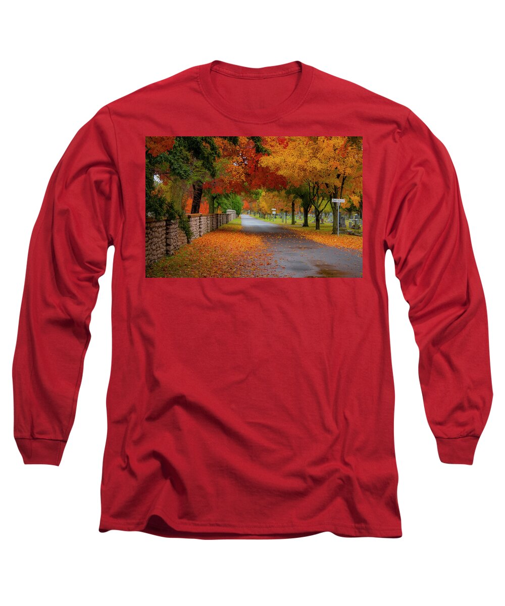 Fall Long Sleeve T-Shirt featuring the photograph Fall in the Cemetery by Allin Sorenson