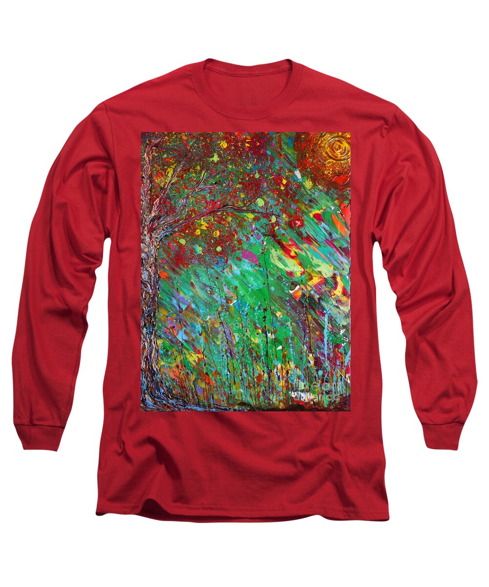 Fall Landscape Long Sleeve T-Shirt featuring the painting Fall Revival by Jacqueline Athmann