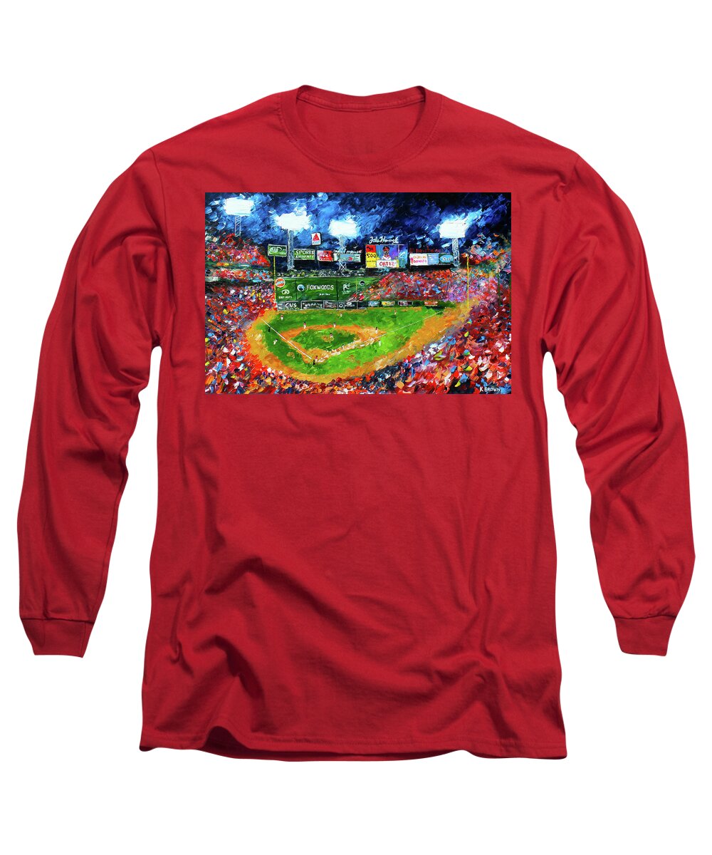 Baseball Long Sleeve T-Shirt featuring the painting Fenway Park by Kevin Brown