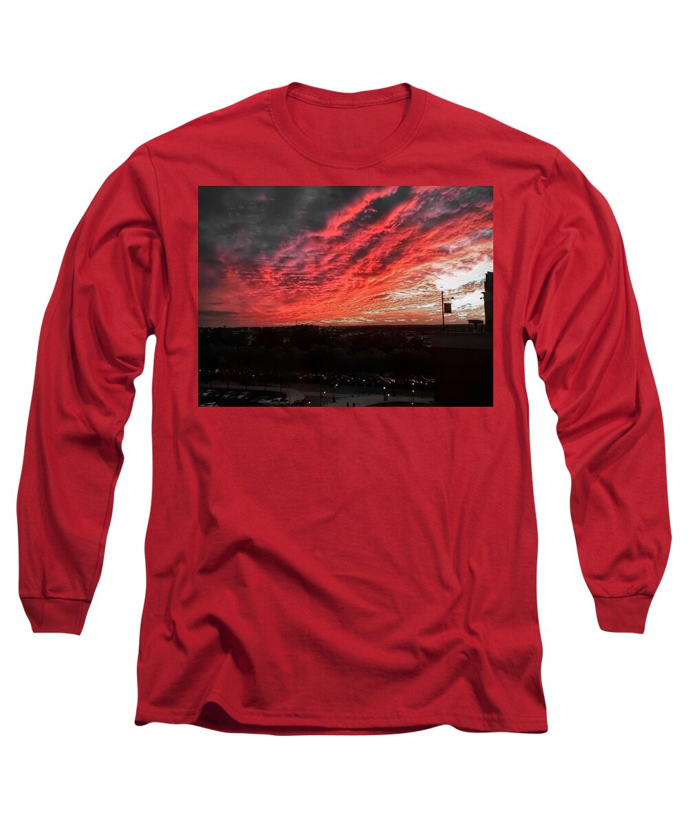 Sky Long Sleeve T-Shirt featuring the photograph Fire in the Sky by Chris Montcalmo