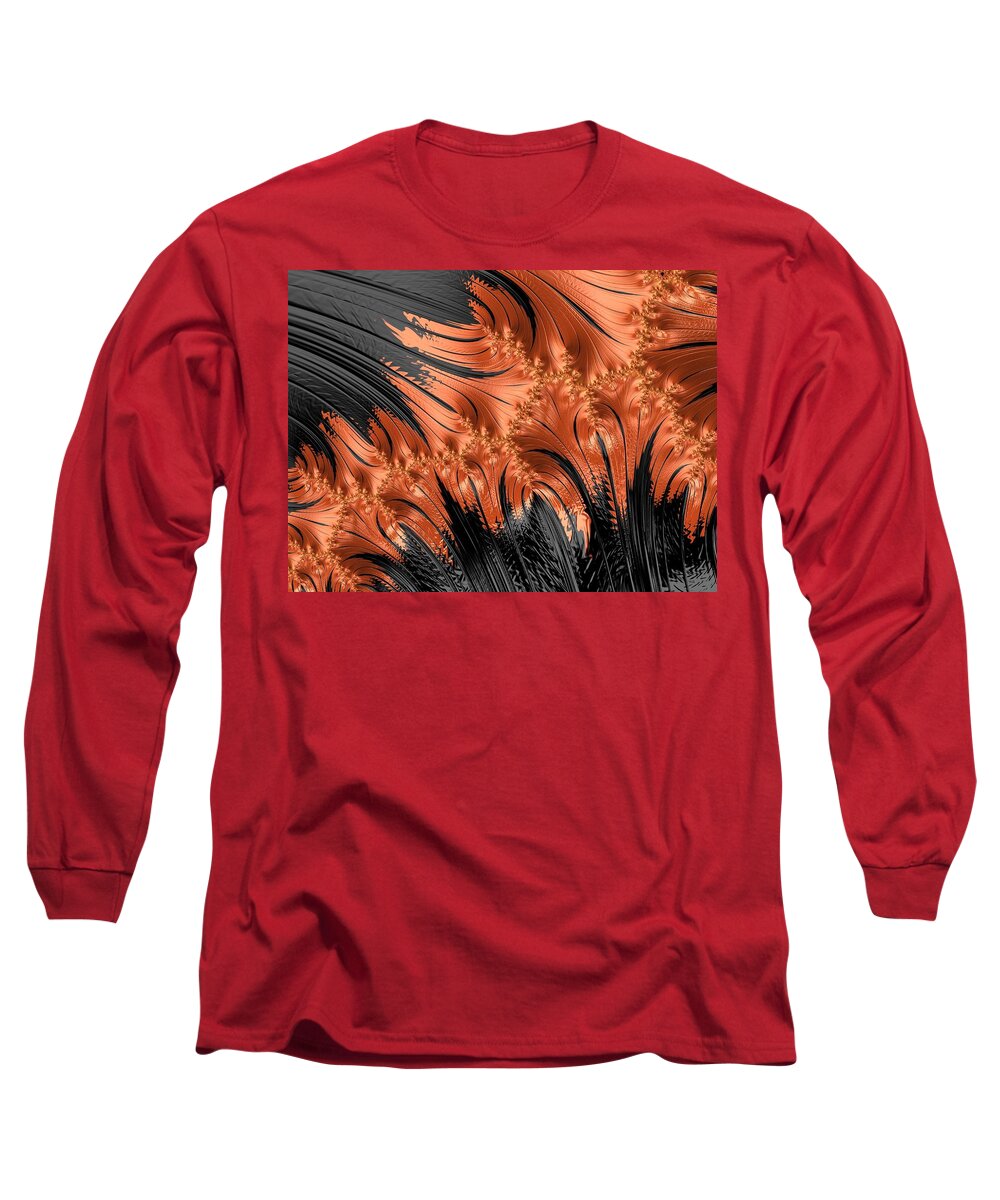 Abstract Long Sleeve T-Shirt featuring the photograph Flamenco - Series Number 2 by Barbara Zahno