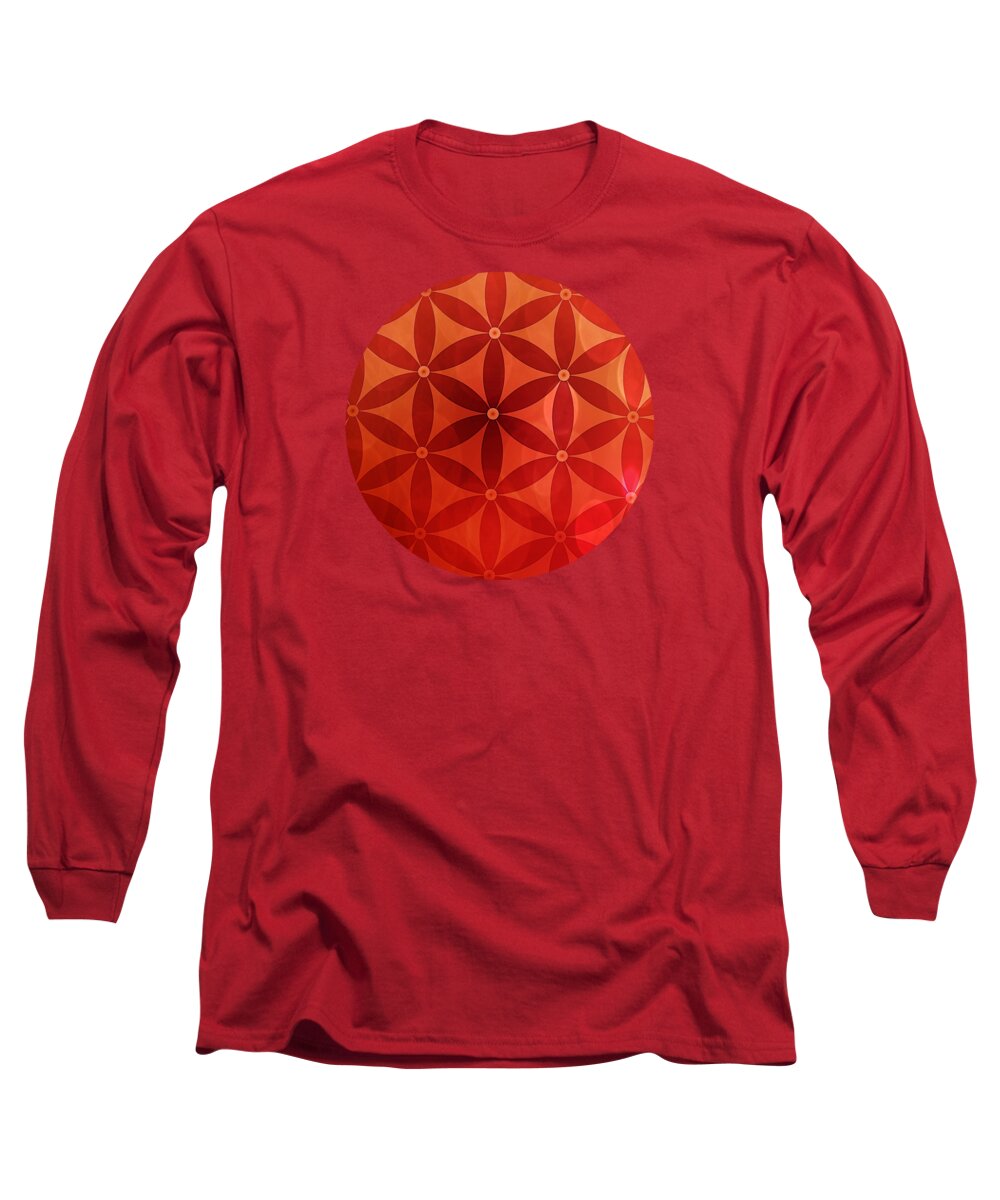 Flower Of Life Long Sleeve T-Shirt featuring the digital art Flower Of Life by Serena King