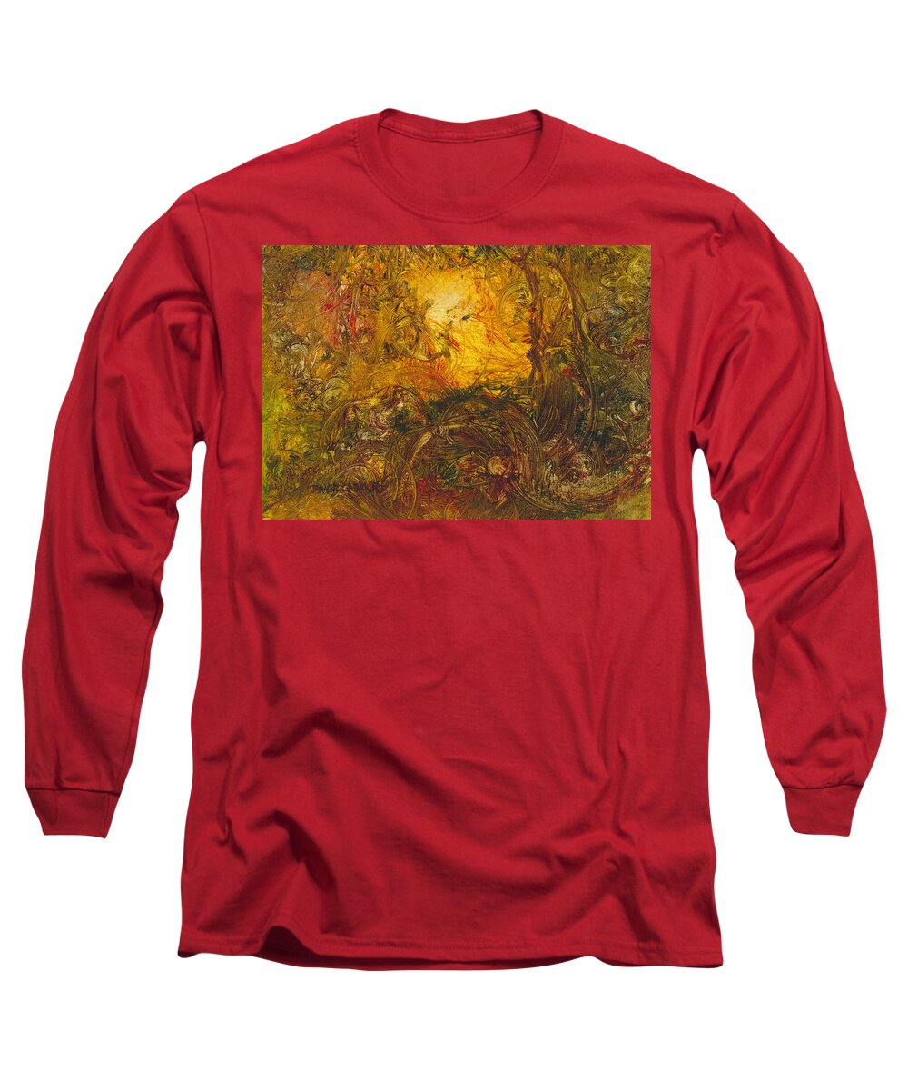Forest Long Sleeve T-Shirt featuring the painting Forest Light 60 by David Ladmore