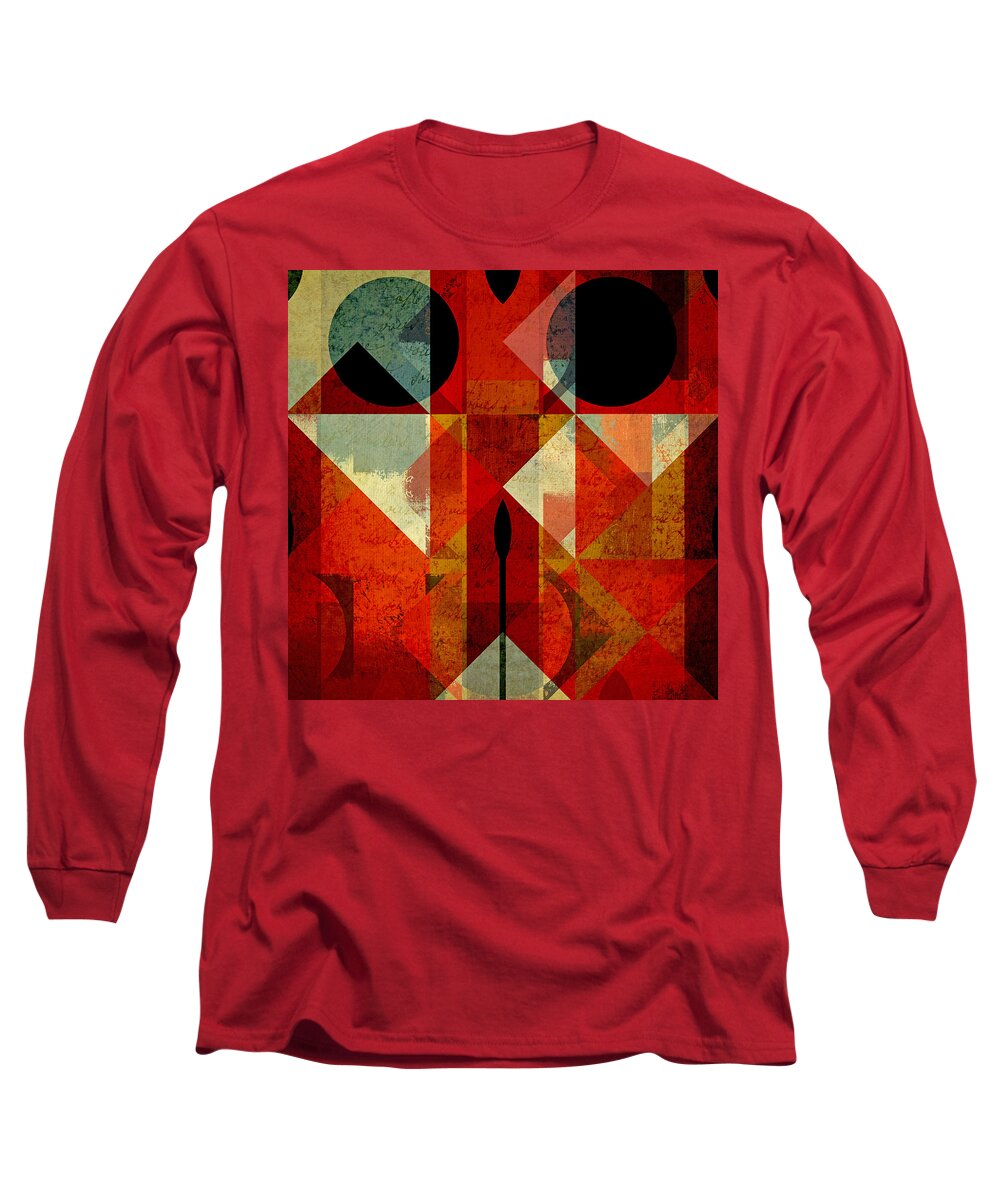 Abstract Long Sleeve T-Shirt featuring the digital art Geomix-04 - 39c3at22g by Variance Collections