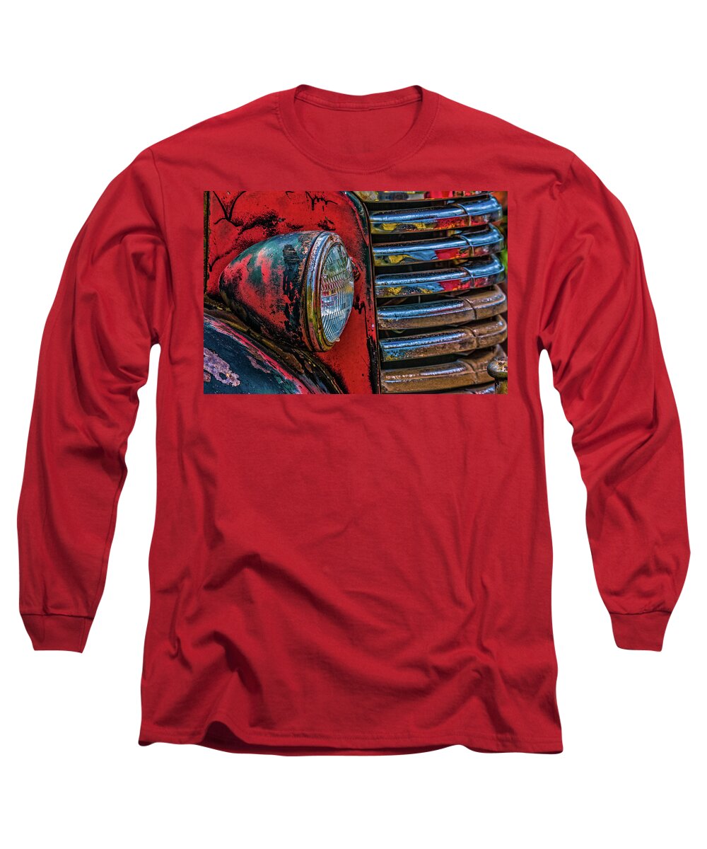 Gm Long Sleeve T-Shirt featuring the photograph GM Headlight by Ed Broberg