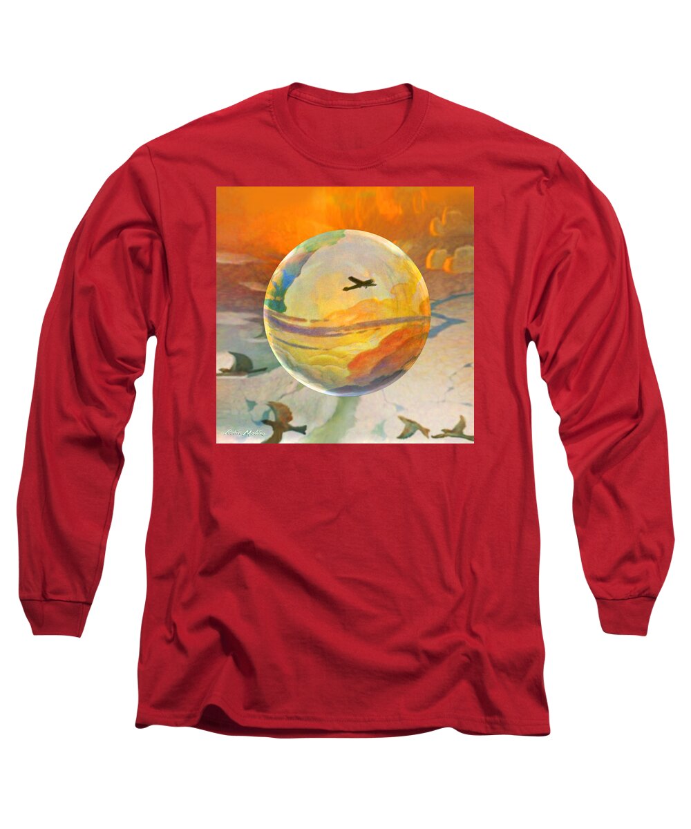  Golden Age Of Aviation Long Sleeve T-Shirt featuring the painting Golden Age of Flight by Robin Moline