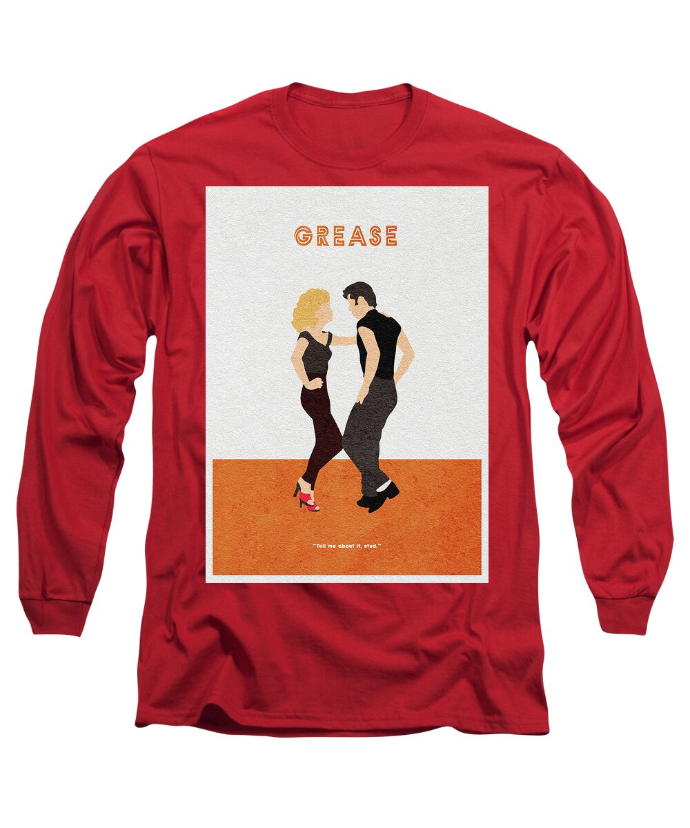 Grease Long Sleeve T-Shirt featuring the painting Grease by Inspirowl Design