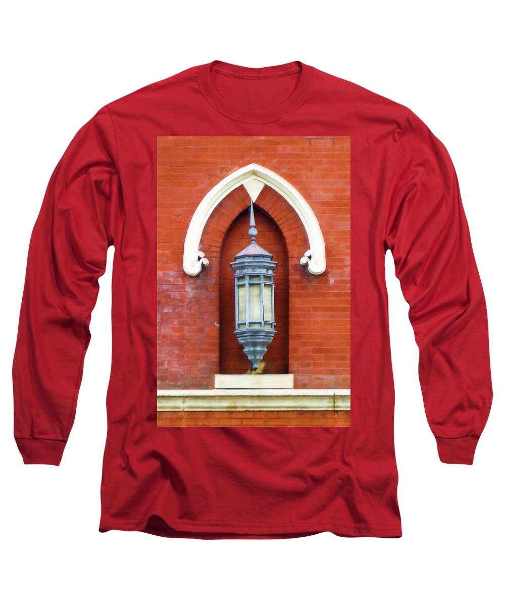 Light Long Sleeve T-Shirt featuring the painting Guiding Light at the Mother Church by Sandy MacGowan