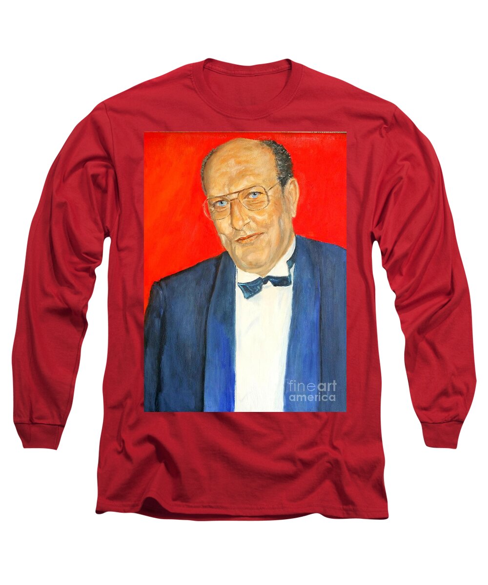 Portrait Long Sleeve T-Shirt featuring the painting Hanns by Dagmar Helbig