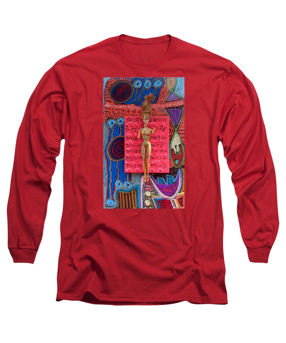 Herbal Tincture Long Sleeve T-Shirt featuring the painting Holy Basil Herbal Tincture by Clarity Artists