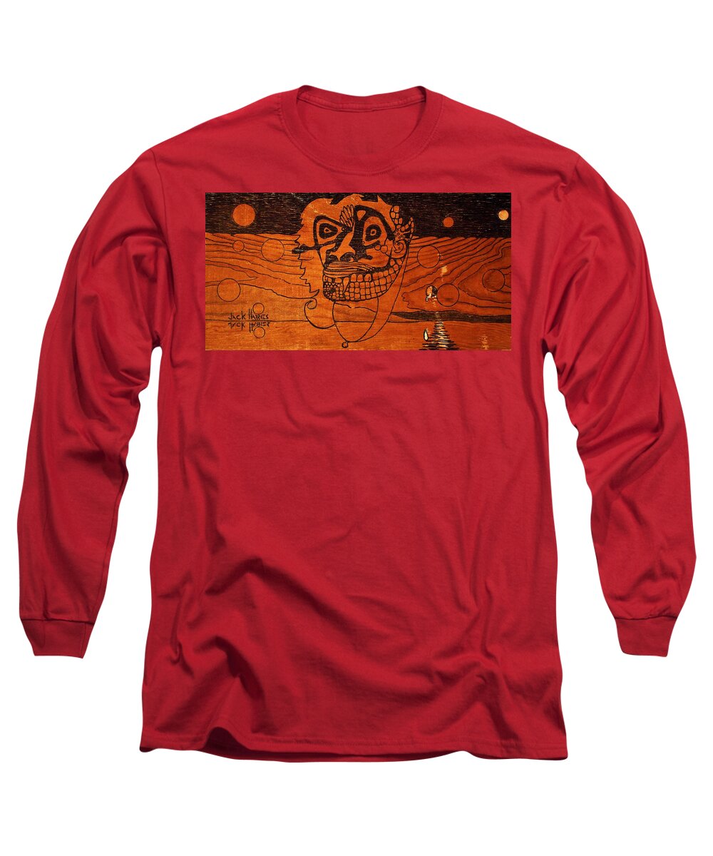 Abstract Long Sleeve T-Shirt featuring the drawing Inner Space by Jack Harries