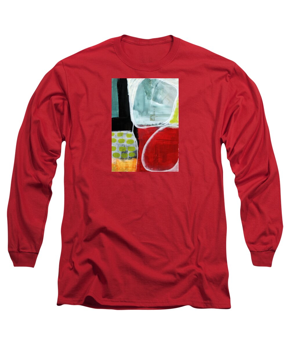 Abstract Long Sleeve T-Shirt featuring the painting Intersection 37- Abstract Art by Linda Woods