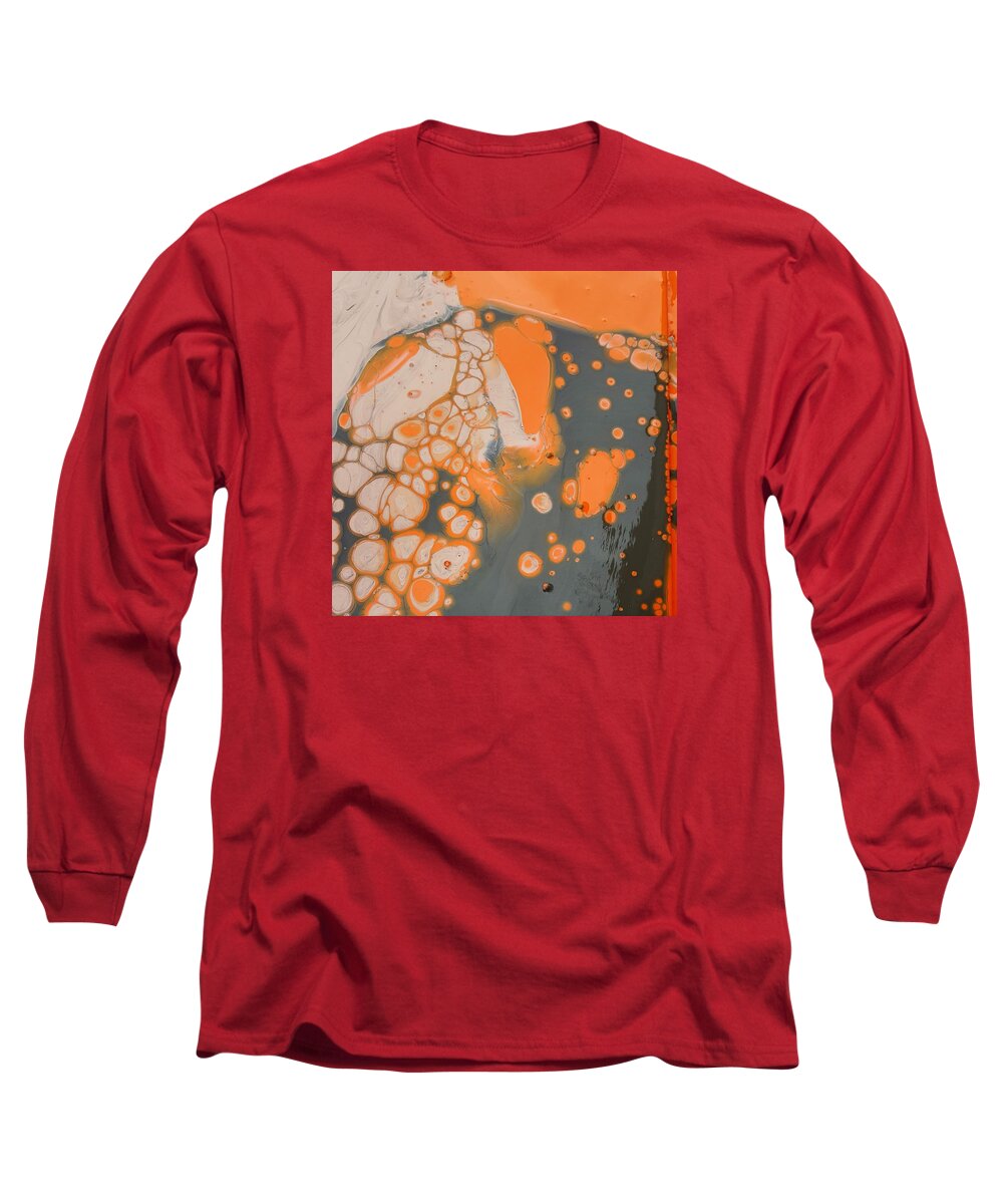 Abstract Long Sleeve T-Shirt featuring the painting Johnny Pepper crowding over hyppo by Gyula Julian Lovas