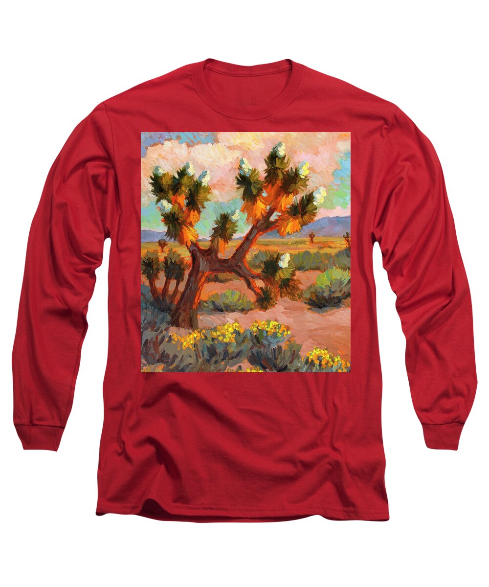 Joshua Tree Long Sleeve T-Shirt featuring the painting Joshua Tree by Diane McClary