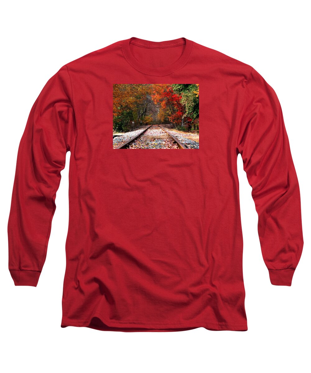 Tracks Long Sleeve T-Shirt featuring the photograph Lead Me Home by Angela Davies