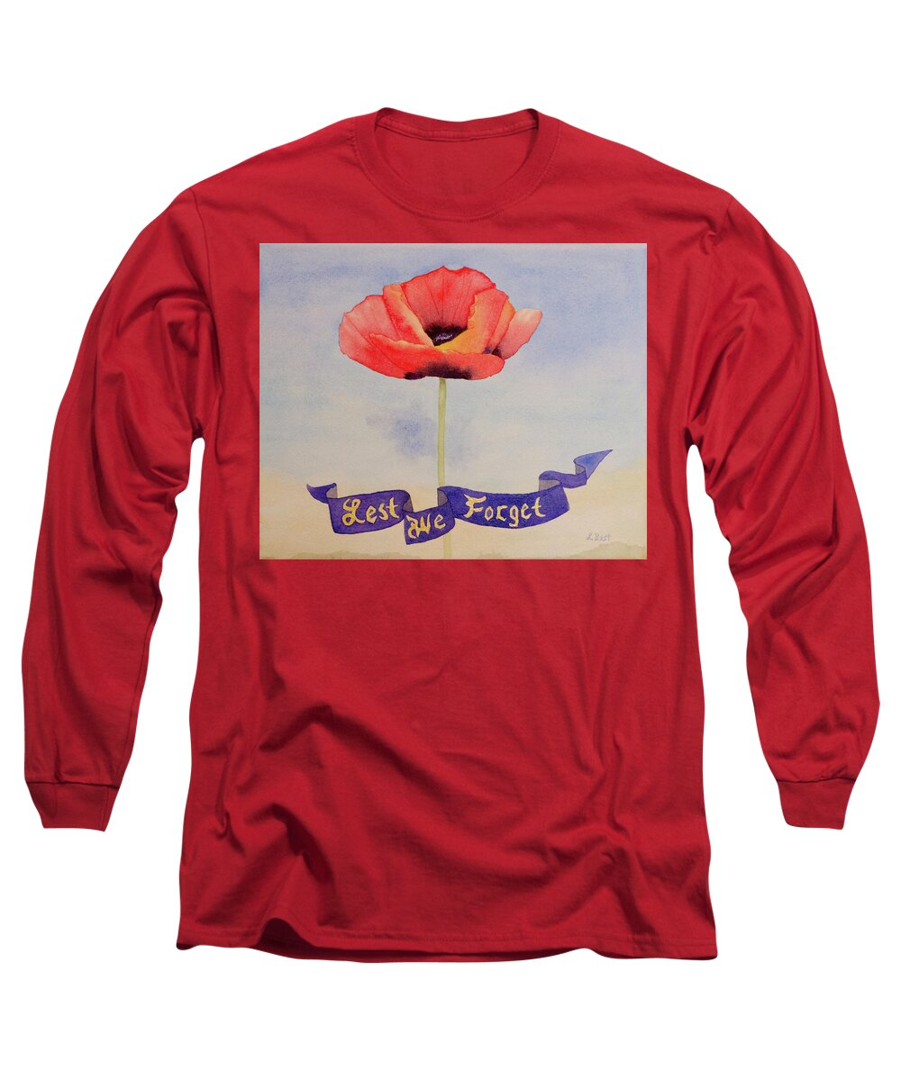 Rememberance Long Sleeve T-Shirt featuring the painting Lest We Forget by Laurel Best