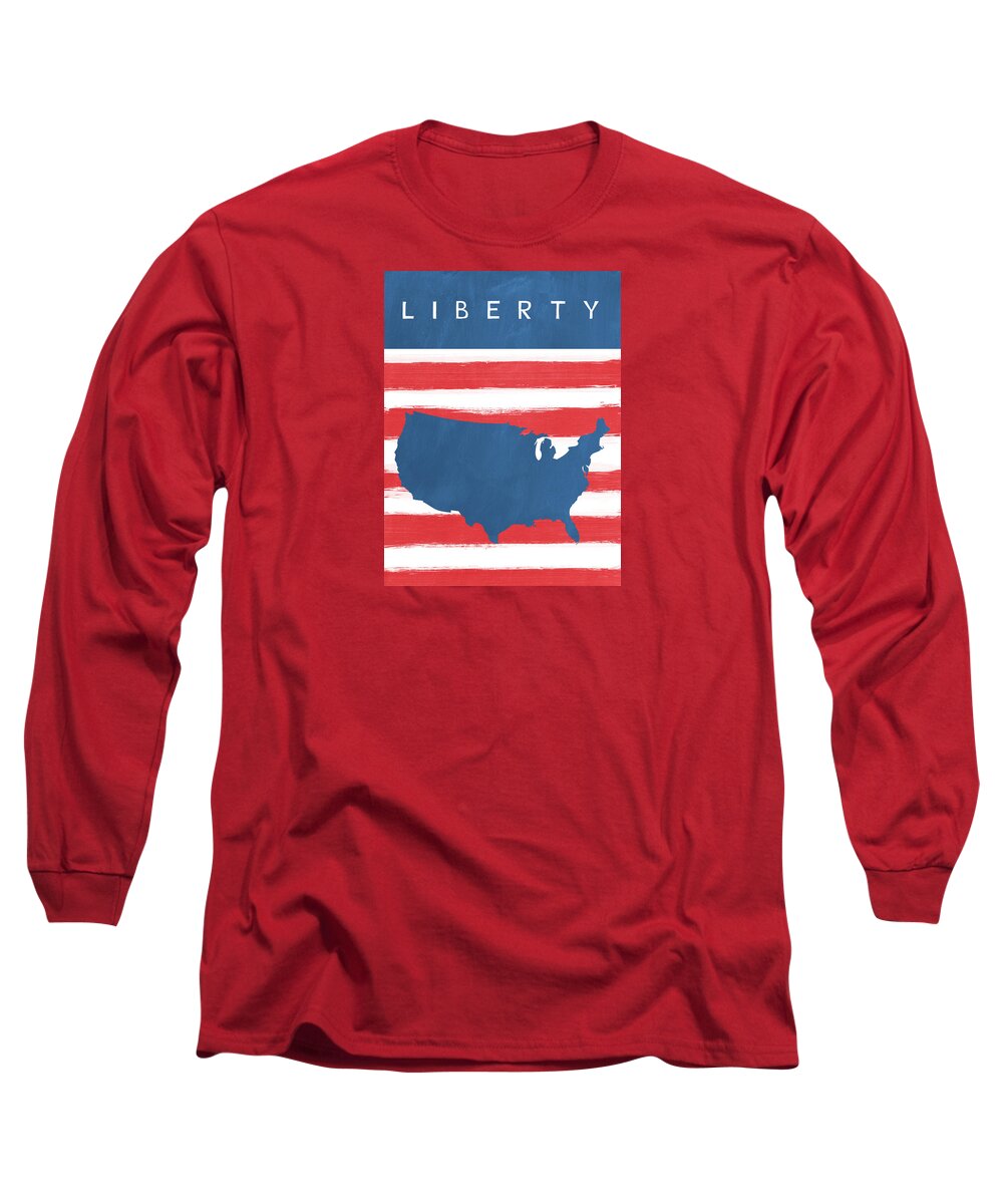 Liberty Long Sleeve T-Shirt featuring the painting Liberty by Linda Woods