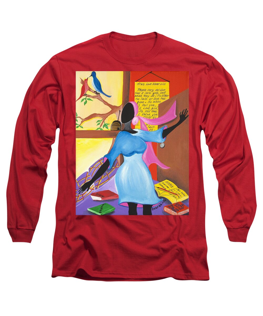 Sabree Long Sleeve T-Shirt featuring the painting Love Song by Patricia Sabreee