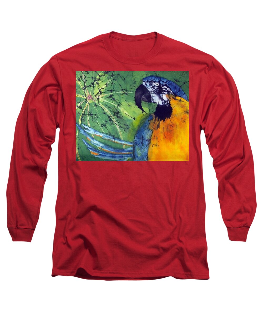  Long Sleeve T-Shirt featuring the tapestry - textile Macaw by Kay Shaffer
