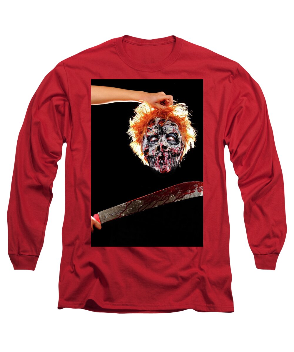 Mandi Monster Long Sleeve T-Shirt featuring the photograph Mandi Zombie by Angela Rene Roberts and Cully Firmin