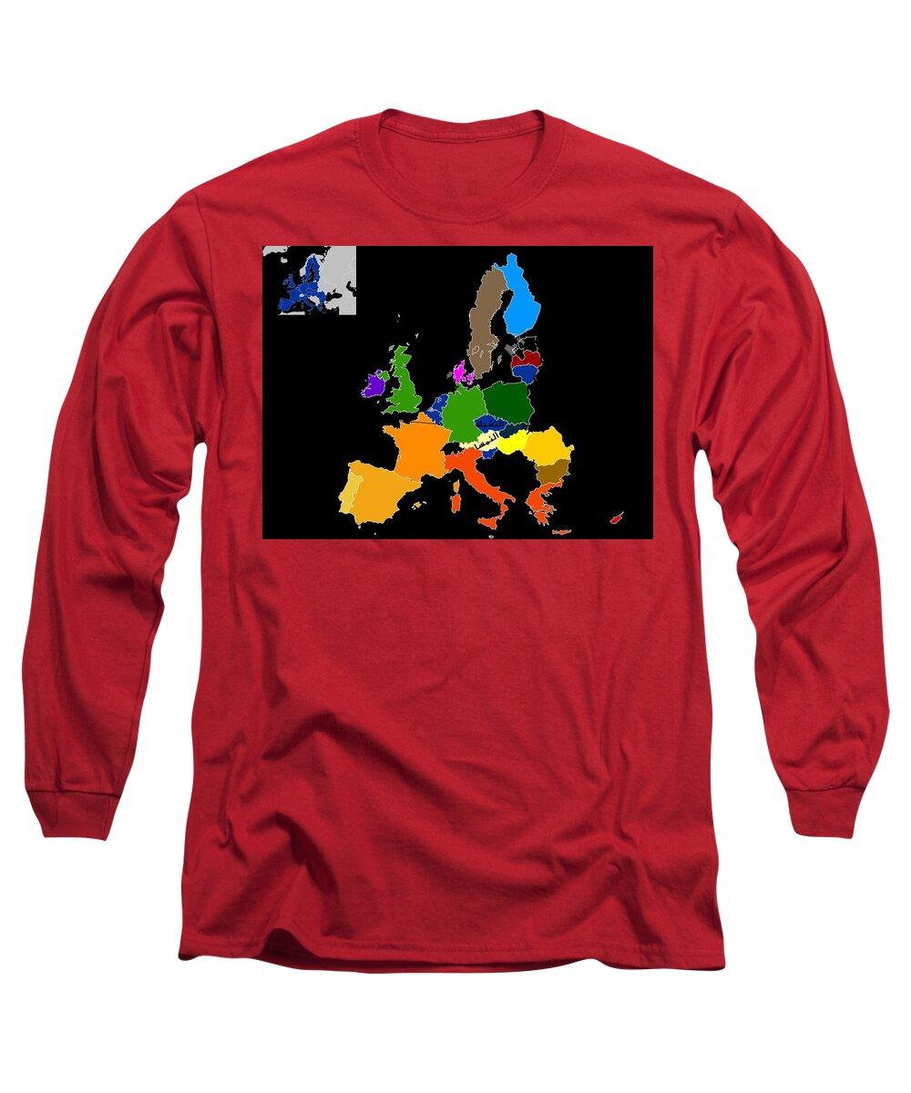 Map Long Sleeve T-Shirt featuring the digital art Map by Super Lovely