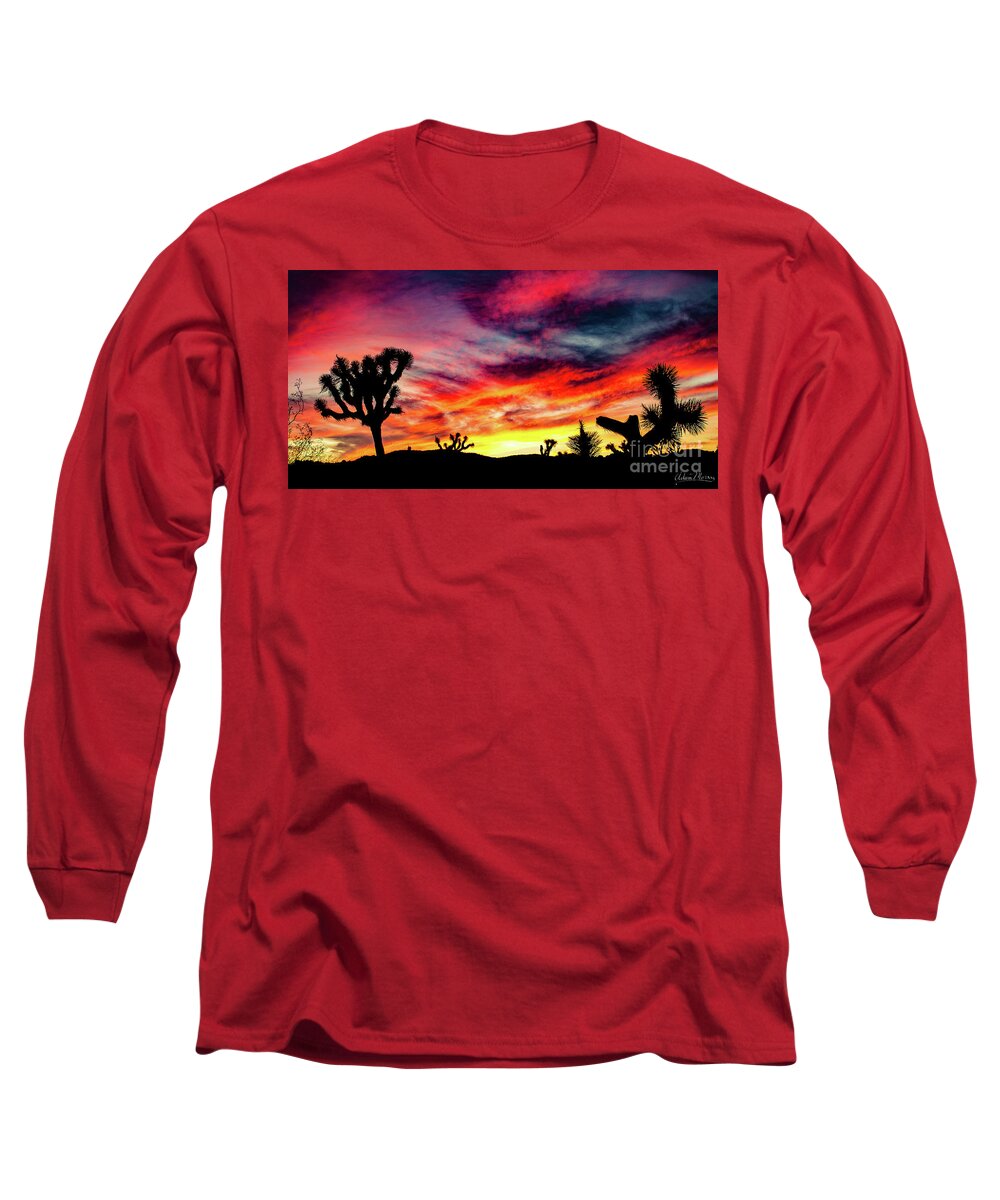 Landscape Long Sleeve T-Shirt featuring the photograph Mojave Sunset by Adam Morsa