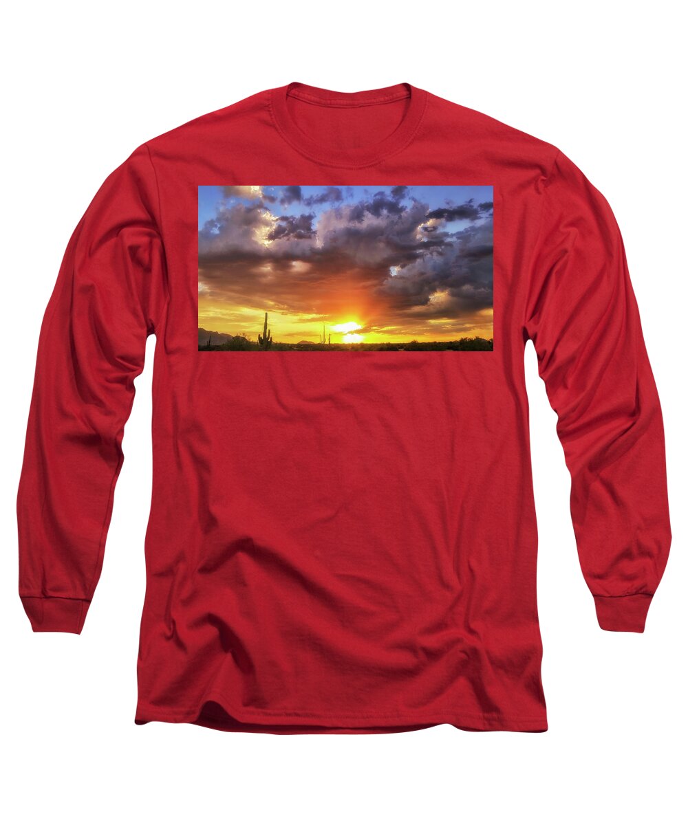 Anthony Citro Photography Long Sleeve T-Shirt featuring the photograph Monsoon Sunset by Anthony Citro