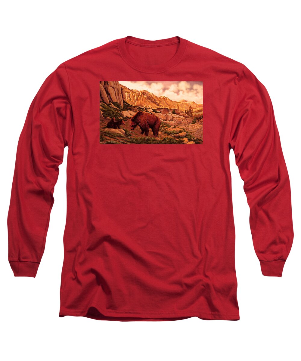 Nature Long Sleeve T-Shirt featuring the painting Morning Breakfast by Hans Neuhart