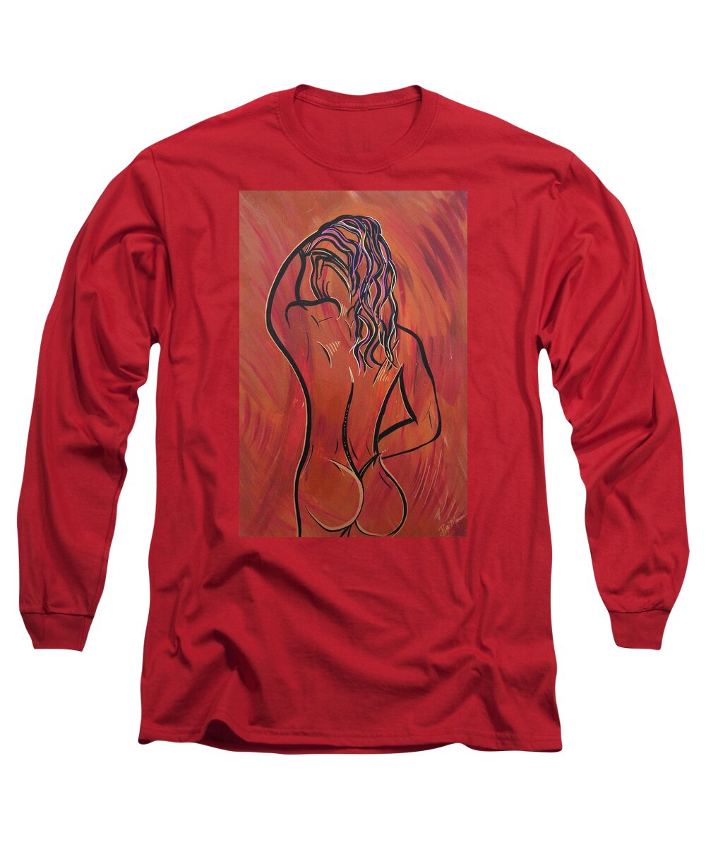 Nude Paintings Long Sleeve T-Shirt featuring the painting Morning Shower by Bill Manson