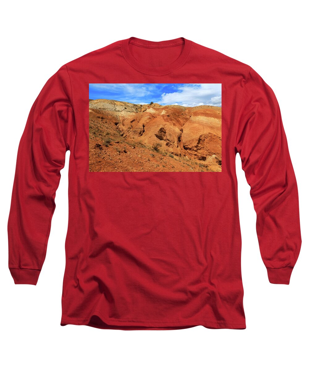 Russian Artists New Wave Long Sleeve T-Shirt featuring the photograph Multicolored Mountains of Kyzyl-Chin 1. Altai by Victor Kovchin