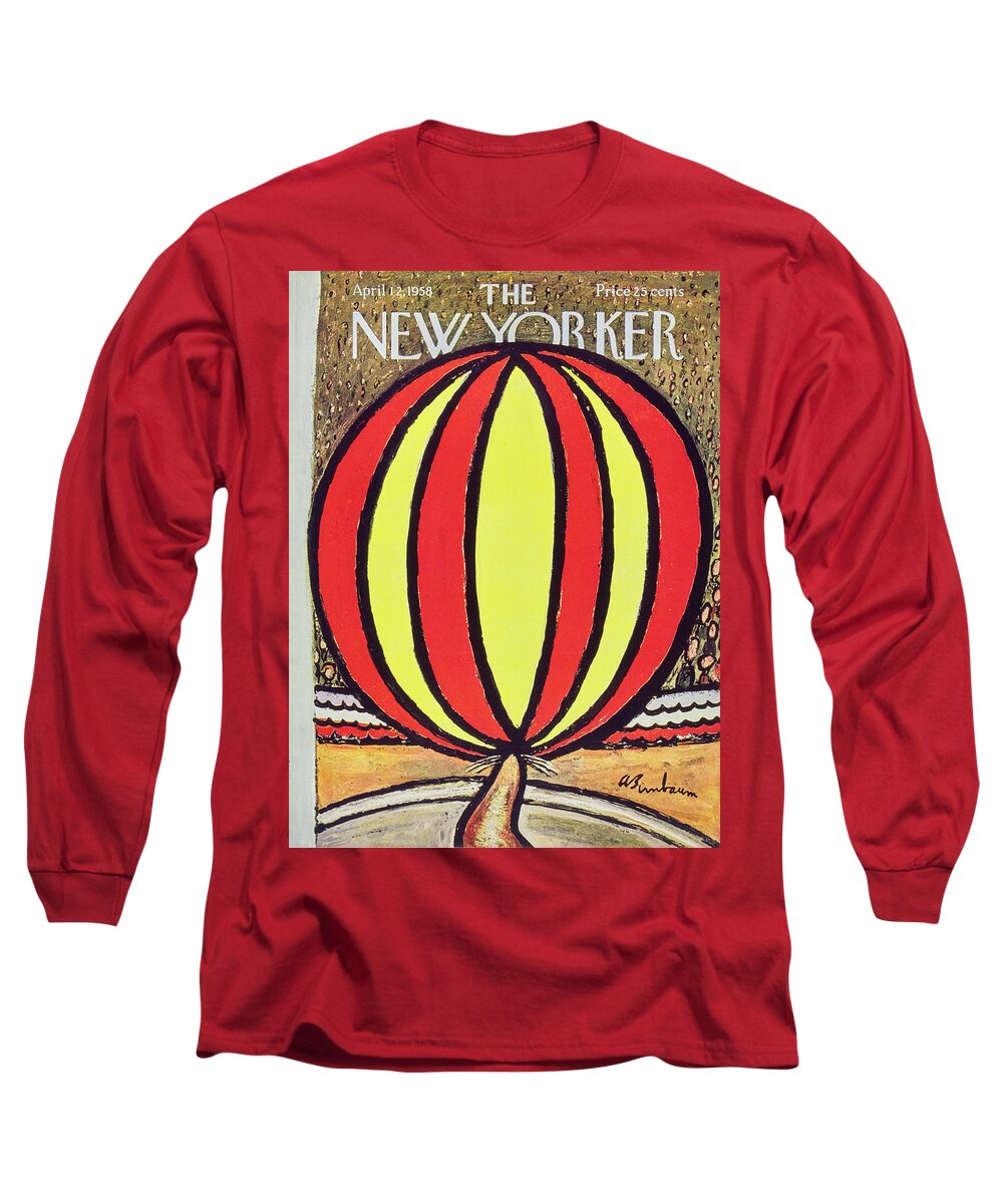 Circus Long Sleeve T-Shirt featuring the painting New Yorker April 12 1958 by Abe Birnbaum
