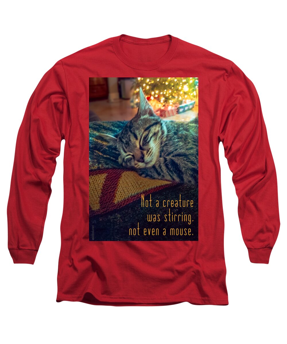 Kitten Long Sleeve T-Shirt featuring the photograph Not a Creature was Stirring by Debbie Karnes