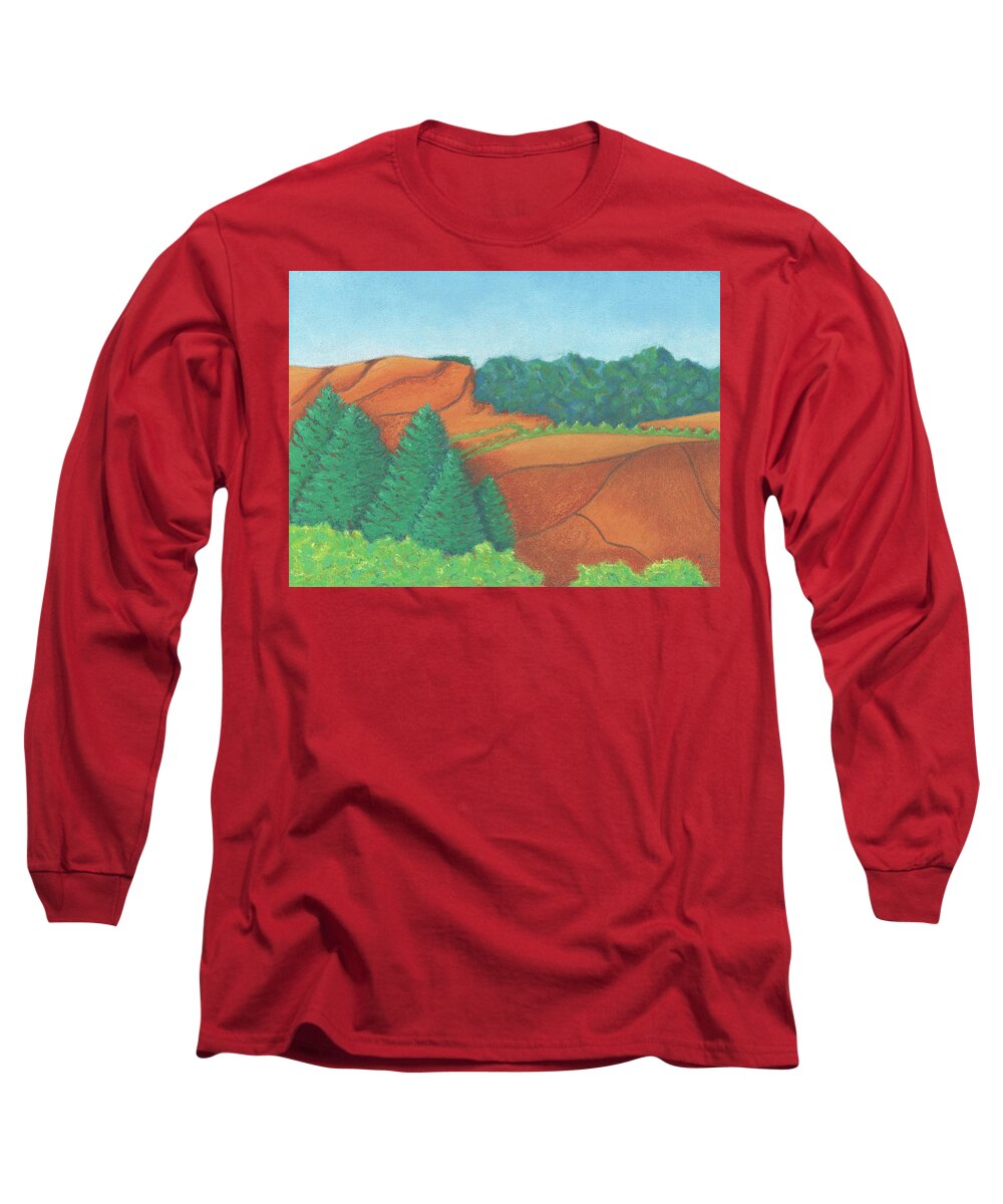 Art Long Sleeve T-Shirt featuring the pastel One Mesa by Anne Katzeff