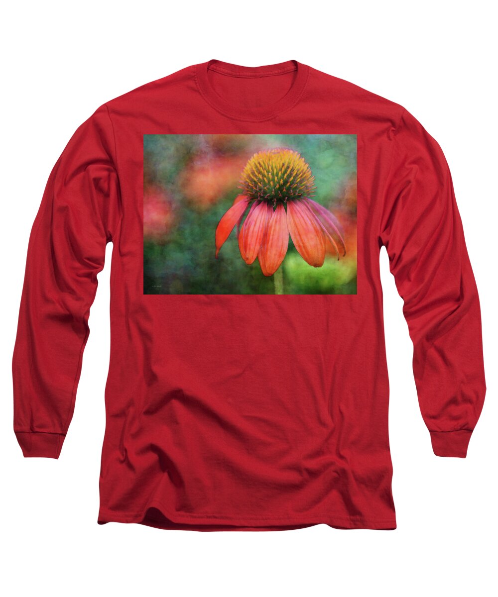 Impressionist Long Sleeve T-Shirt featuring the photograph Orange Coneflower 2576 IDP_2 by Steven Ward